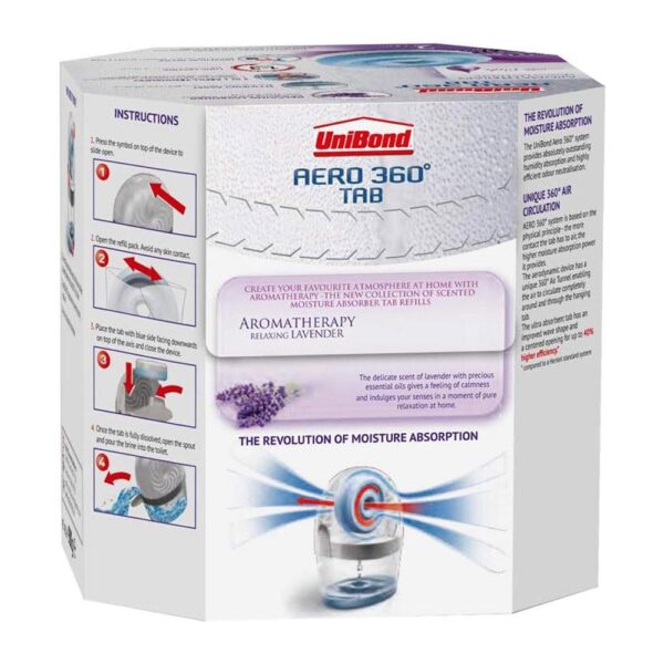 UniBond Aero 360 Moisture Absorber Refill Lavender Garden 450g Twin Pack - Image 2