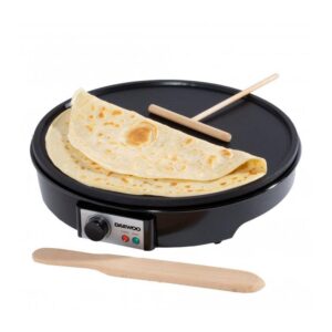 Daewoo 12 Inch Electric Crepe Maker Pancake Machine 1000W – Black