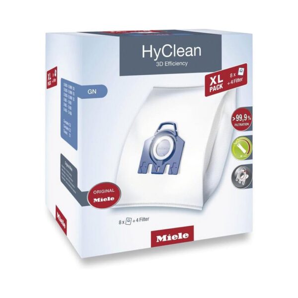 Miele GN XL HyClean 3D Efficiency Vacuum Cleaner Bags 8 Pack - White/Blue - Image 2