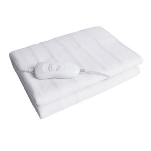 Daewoo Single Electric Heated Blanket With 3 Heat Settings Overheat Protection 40W – White