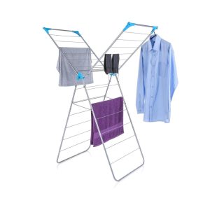 Minky X Wing 15m Indoor Airer With Drying Space Metal – White/Blue