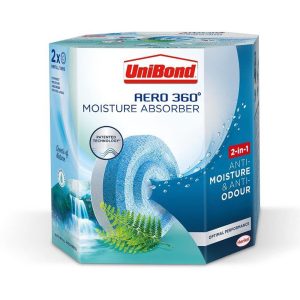 Unibond AERO 360 Moisture Absorber Refill Waterfall Freshness 2-In-1 Anti-Moisture And Anti-Odour Refill Tab – 2 x 450g