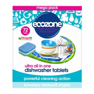 Ecozone Ultra All-In-One Dishwasher Tablets – 72 Capsules