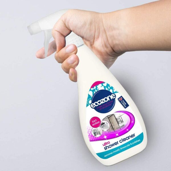 Ecozone Anti-Bacterial Ultra Shower Cleaner Removes Mould Limescale And Polishes - 500ml - Image 2