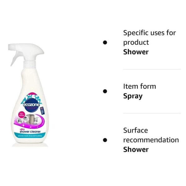 Ecozone Anti-Bacterial Ultra Shower Cleaner Removes Mould Limescale And Polishes - 500ml - Image 4