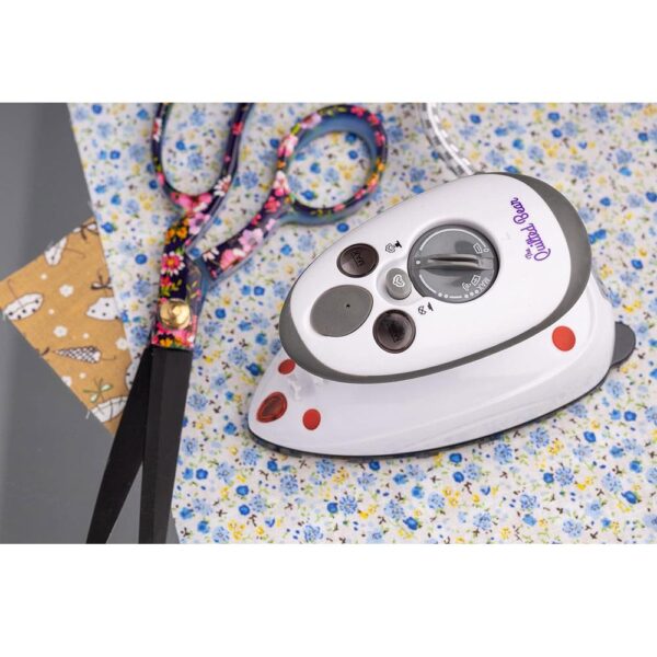 The Quilted Bear Mini Steam Iron Ceramic Sole Base Plate And Travel Hardcase - Black - Image 9