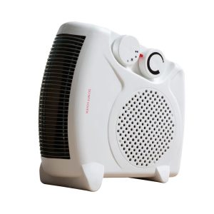 Daewoo 2000W Flat Fan Heater With 2 Heat Settings Variable Thermostat Instant Heat – White