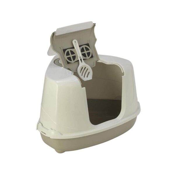 Petface Corner Hooded Cat Litter Tray - Grey - Image 3
