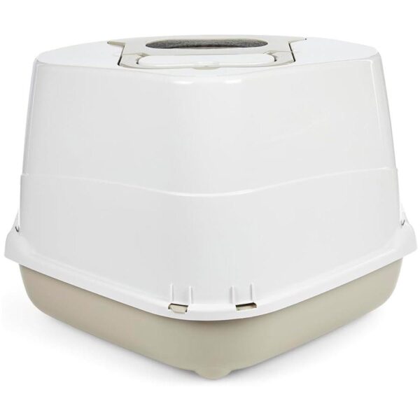 Petface Corner Hooded Cat Litter Tray - Grey - Image 7