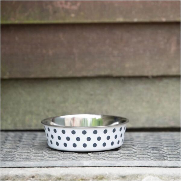 Petface Spots Deli Dog Bowl 17cm - Grey And White - Image 6