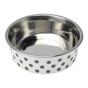 Petface Spots Deli Dog Bowl 21cm – Grey And White