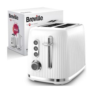 Breville Bold 2 Slice Toaster With High-Lift And Wide Slots 900W – White And Silver Chrome