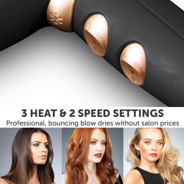 Carmen Noir 2200W Hair Dryer Styling Set With Concentrator Nozzle - Black And Rose Gold - Image 5