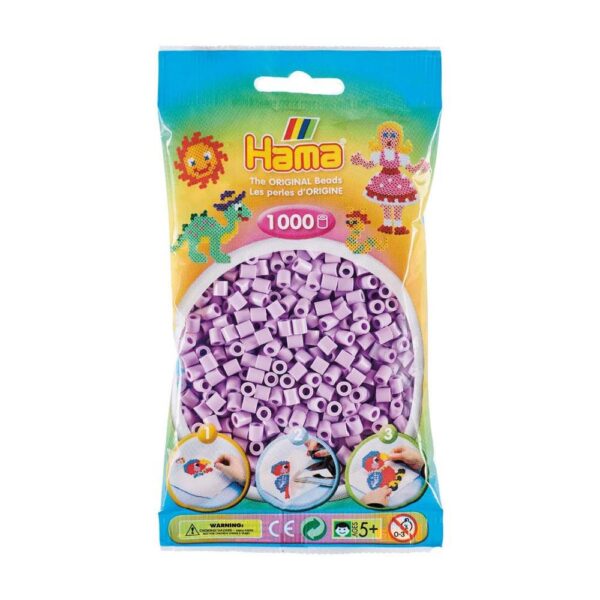 Hama 1000 Midi Beads In Bag - Pastel Lilac