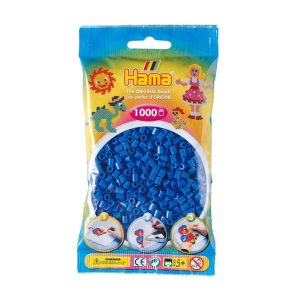 Hama 1000 Midi Beads In Bag Cylindrical Plastic – Light Blue