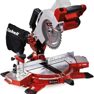 Einhell TE-MS 18/210 Li-Solo Power X-Change 18V Cordless Mitre Saw With Work Table – Red