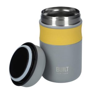 Built Double Walled Vacuum Insulated Food Flask 490ml For Hot Cold And Frozen Foods – Grey