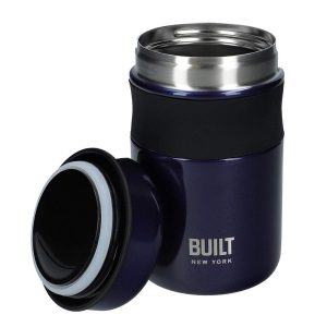 Built Double Walled Vacuum Insulated Food Flask 490ml For Hot Cold And Frozen Foods – Midnight Blue