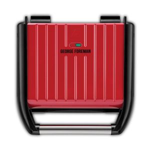 George Foreman Family Five Portion Grill Stainless Steel Medium 1650W – Red