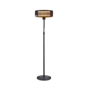 Swan Stand Patio Heater With 3 Power Setting And Remote Control 2000 W – Black