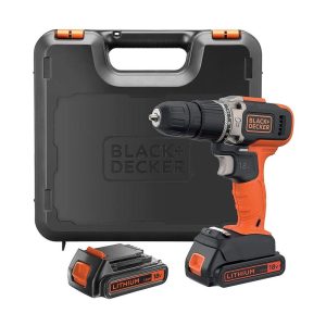 Black & Decker 18V Cordless 2 Speed Hammer Drill With 2 X 1.5Ah Batteries And Charger In Kitbox – Orange/Black