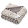 Beurer HD 75 Cosy Nordic Heated Electric Blanket With 6 Temperature Settings Auto Shut-Off Washable - Beige/Brown