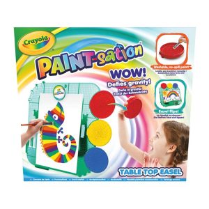 Crayola Paint-Sation Defies Gravity Table Top Easel No-Spill Painting Kit – Multicolour