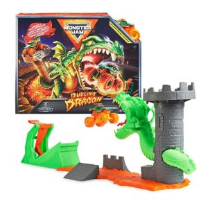 Monster Jam Dueling Dragon Playset With Exclusive 1:64 Scale Dragon Monster Truck – Multicolor