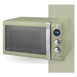 Swan Retro Digital Microwave With 5 Power Levels 800 W 20 Litre – Green