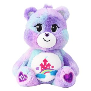 Care Bears Care-A-Lot Bear 40th Anniversary Medium Collectable Cute Cuddly Plush Toy – Multicolor
