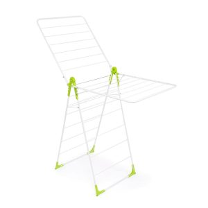 Orwell Super X Wing Clothes Airer Foldable Clothes Drying Rack Adjustable Wings – White/Green
