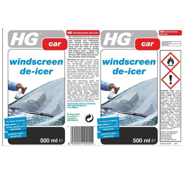 HG Car Windscreen De-Icer Spray - 500ml - Image 5