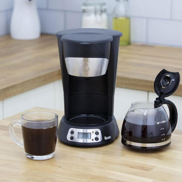 Swan Programmable Coffee Maker 700W 0.75 Litre Capacity - Black - Image 3