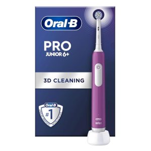 Oral-B Pro Junior Kids Electric Toothbrush 3 Modes With Kid-Friendly Sensitive Mode Ages 6+ – Purple