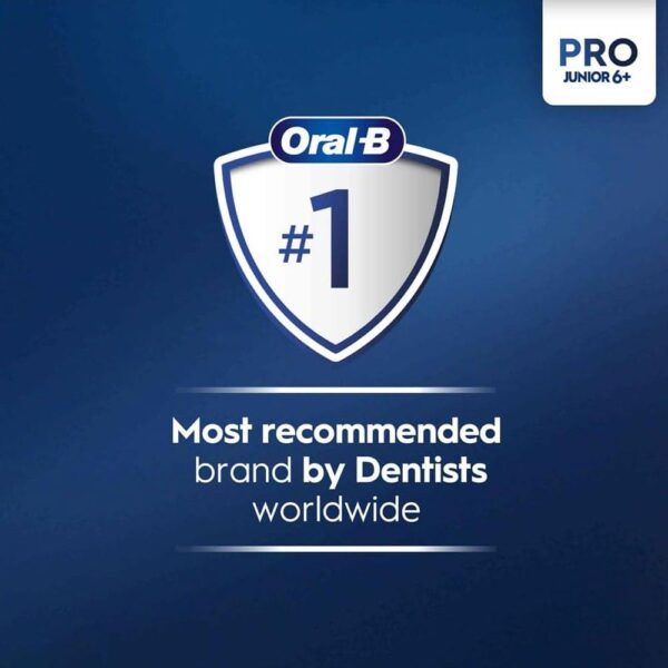Oral-B Pro Junior Kids Electric Toothbrush 3 Modes With Kid-Friendly Sensitive Mode Ages 6+ - Purple - Image 9