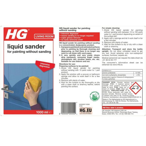 HG Liquid Sander For Painting Without Sanding - 1 Litre - Image 4