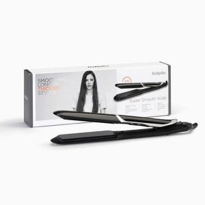 BaByliss Smooth Pro Wide 235 Hair Straightener With 6 Digital Heat Settings – Black