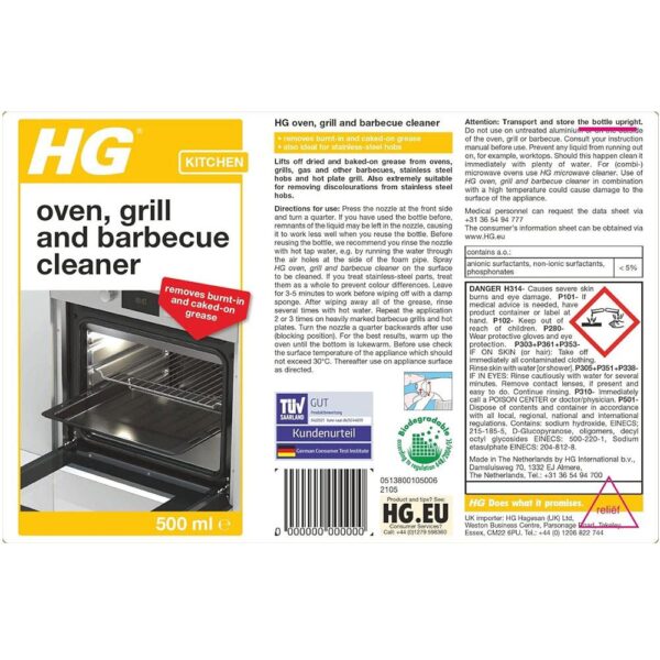 HG Oven Grill And Barbecue Cleaner - 500ml - Image 4