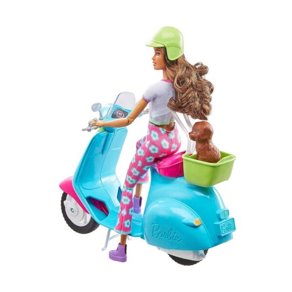 Barbie Fashionistas Holiday Fun Doll Scooter Puppy Figure And Accessories - Multicolour - Image 3
