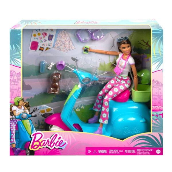 Barbie Fashionistas Holiday Fun Doll Scooter Puppy Figure And Accessories - Multicolour - Image 6