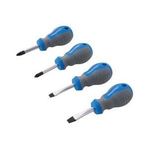 Silverline Stubby Screwdriver Set Slotted And Pozi – 4 Pieces