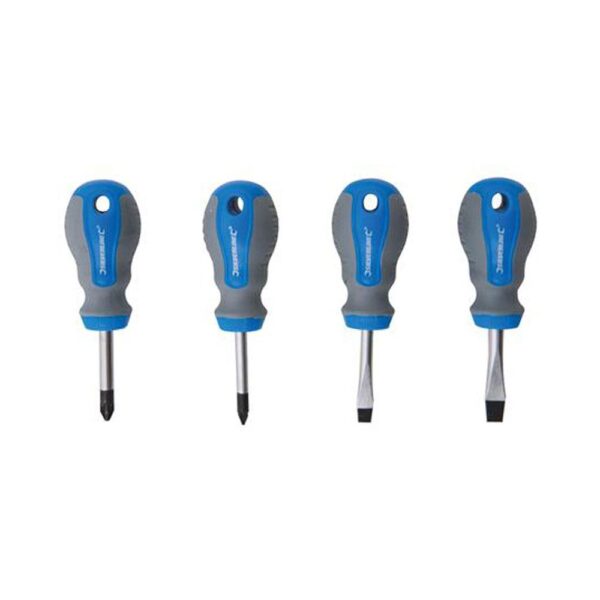 Silverline Stubby Screwdriver Set Slotted And Pozi - 4 Pieces - Image 2