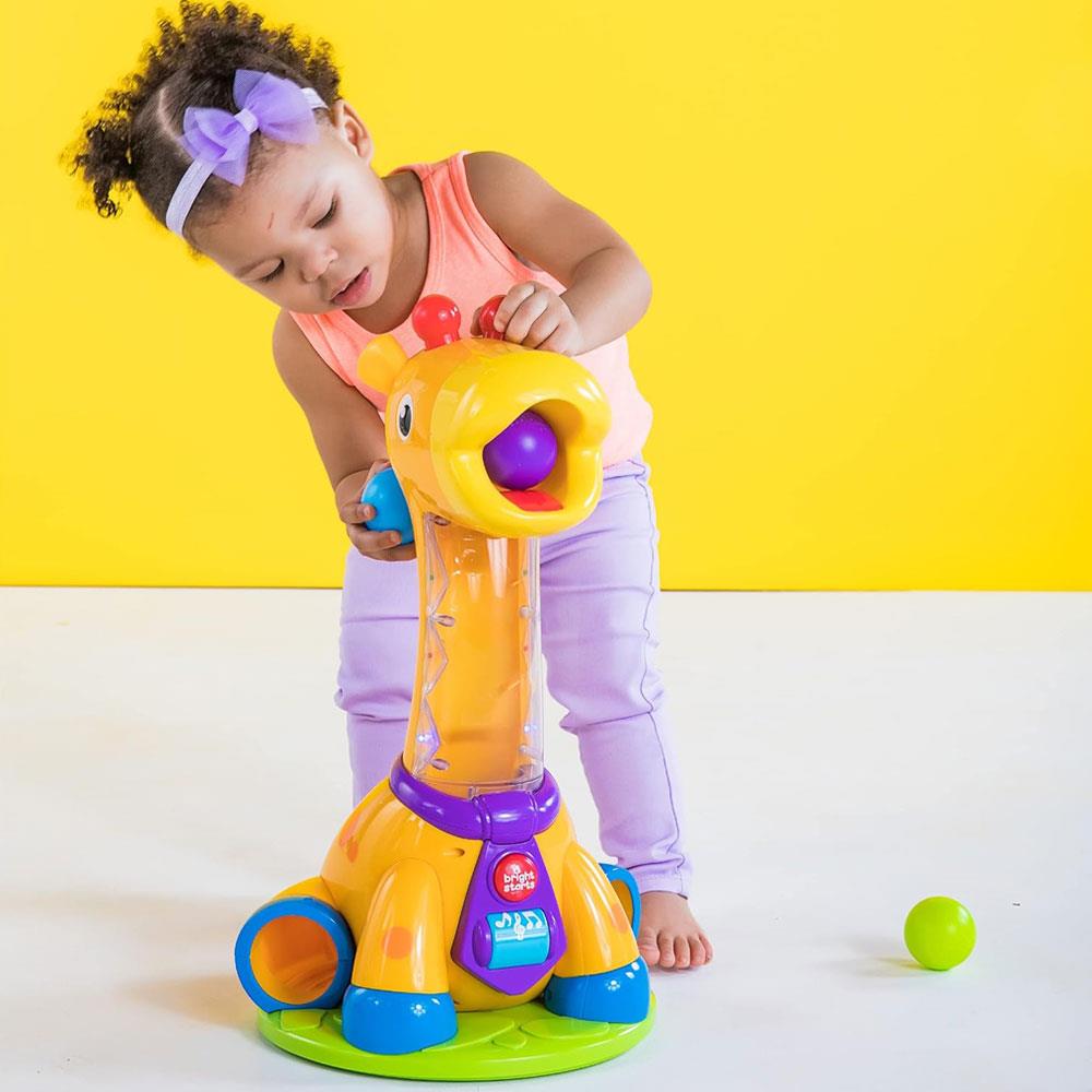 Bright Starts Spin And Giggle Giraffe Ball Popper Musical Activity Toy