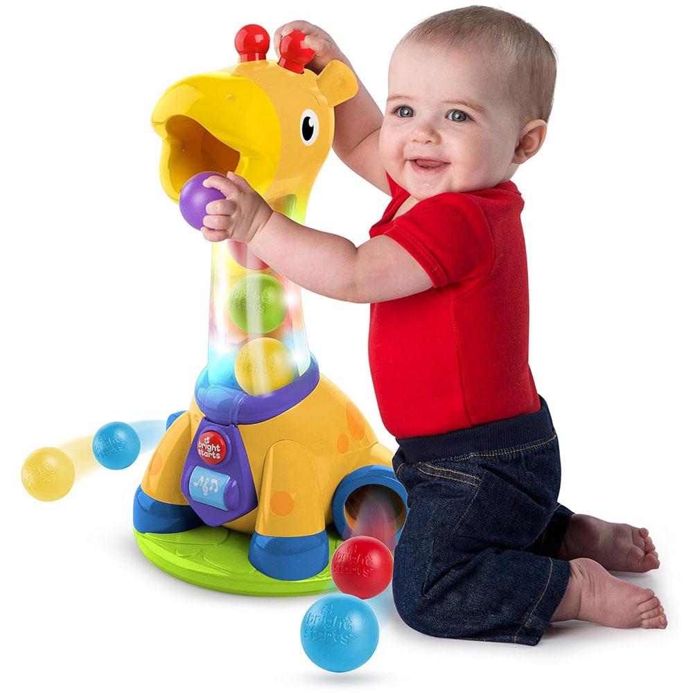 Bright Starts Spin And Giggle Giraffe Ball Popper Musical Activity Toy