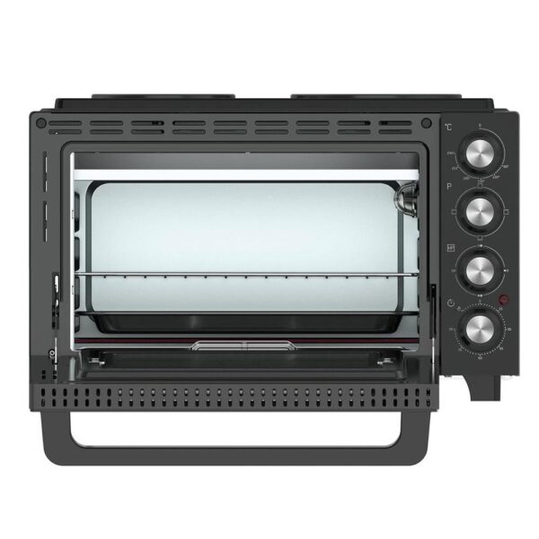 Beko Mini Conventional Oven With Grill Hot Plate Drop Down Door 1500W 30 Litres - Black - Image 3