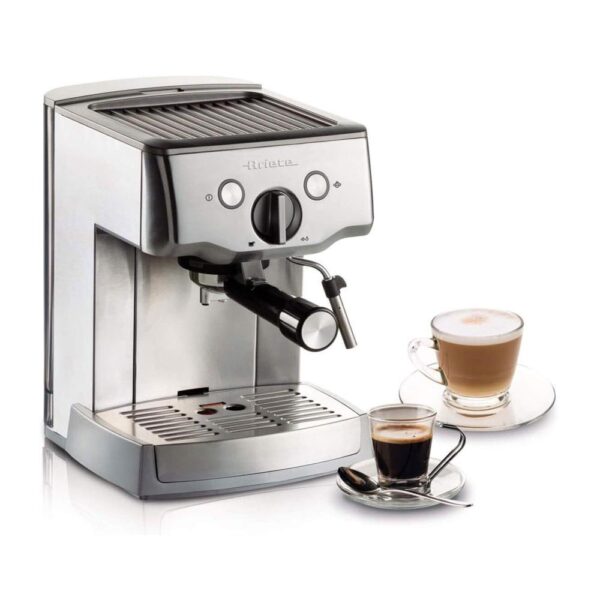 Ariete Metal Espresso Coffee Machine Powder Or Pods Stainless Steel 15 Bar 1000W 1.5 Litres - Silver - Image 2