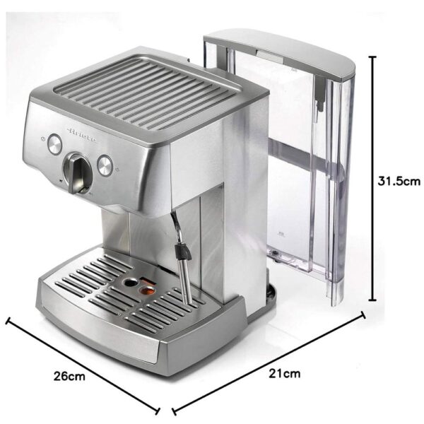 Ariete Metal Espresso Coffee Machine Powder Or Pods Stainless Steel 15 Bar 1000W 1.5 Litres - Silver - Image 7