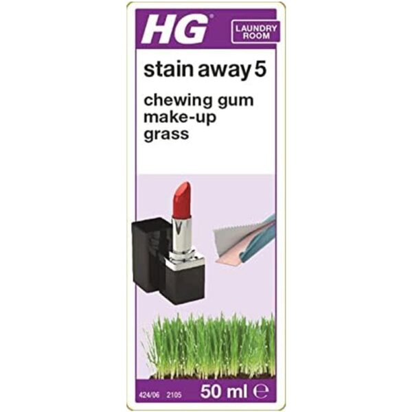 HG Stain Away No 5 For Chewing Gum Make-Up Grass Clothing Spot Treatment Tackles Removes Pen Marks - 50ml - Image 3