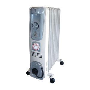 Rhino Oil Filled Radiator 2000W With 3 Heat Settings And Timer Thermostat Overheat Protection 230V – White