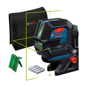 Bosch GCL 2-50 G + RM 10 Professional Green Beam Combi Laser 50m 4x AA Batteries Target Plate Pouch Cardboard Box – Black